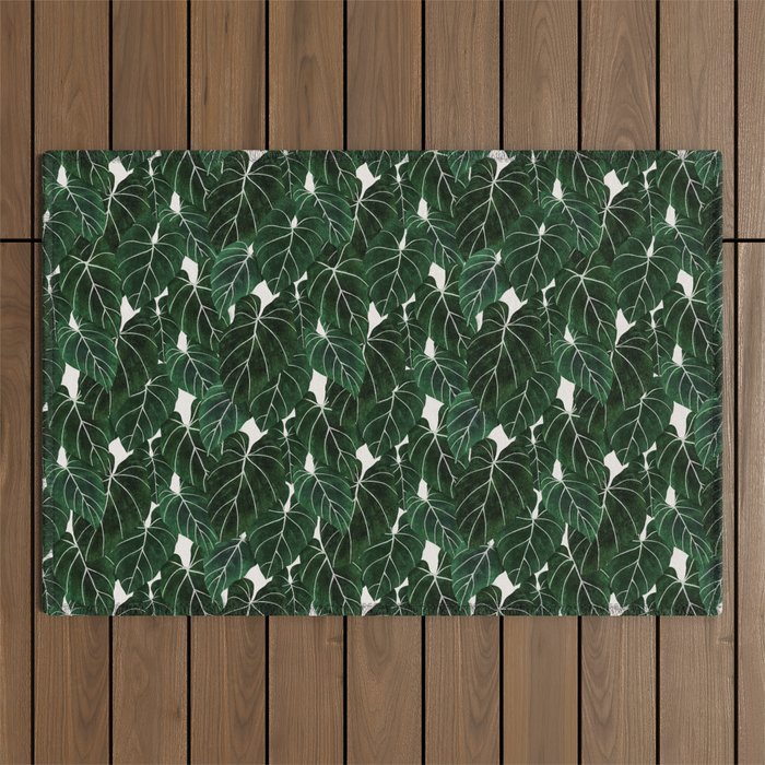 philodendron pot plant Outdoor Rug Gallery Image 1