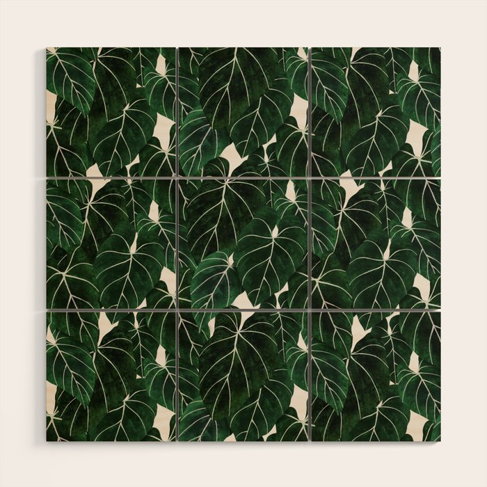 philodendron pot plant Wood Wall Art Gallery Image 1