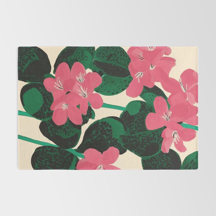 Azalea Blossoms with Jade Leaves Rug Gallery Image 2
