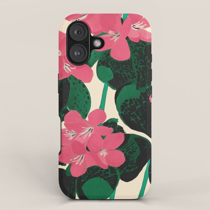 Azalea Blossoms with Jade Leaves iPhone Case Gallery Image 1