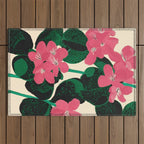 Azalea Blossoms with Jade Leaves Outdoor Rug Gallery Image 1