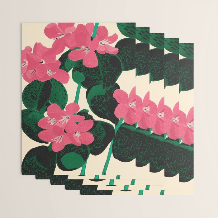 Azalea Blossoms with Jade Leaves Wrapping Paper Gallery Image 3