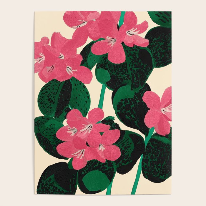 Azalea Blossoms with Jade Leaves Poster Gallery Image 4