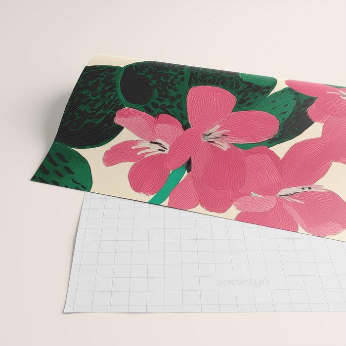 Azalea Blossoms with Jade Leaves Wrapping Paper Gallery Image 2