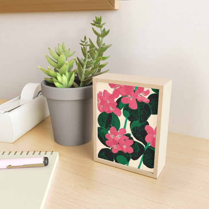 Azalea Blossoms with Jade Leaves Mini Art Print Gallery Image 2
