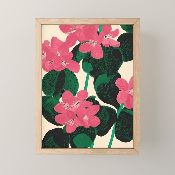 Azalea Blossoms with Jade Leaves Mini Art Print Gallery Image 1