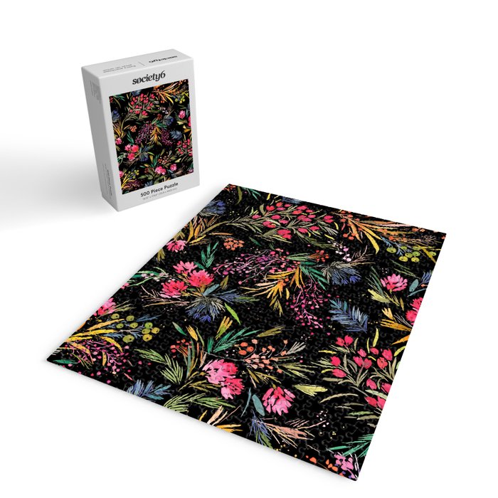 Holiday 2025 Festive Floral Foliage Colorful Dark Jigsaw Puzzle Gallery Image 2