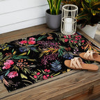 Holiday 2025 Festive Floral Foliage Colorful Dark Outdoor Rug Gallery Image 2