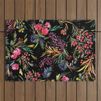 Holiday 2025 Festive Floral Foliage Colorful Dark Outdoor Rug Gallery Image 1