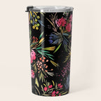 Holiday 2025 Festive Floral Foliage Colorful Dark Travel Mug Gallery Image 3