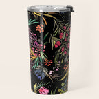 Holiday 2025 Festive Floral Foliage Colorful Dark Travel Mug Gallery Image 2