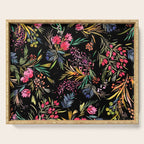 Holiday 2025 Festive Floral Foliage Colorful Dark Serving Tray Gallery Image 1