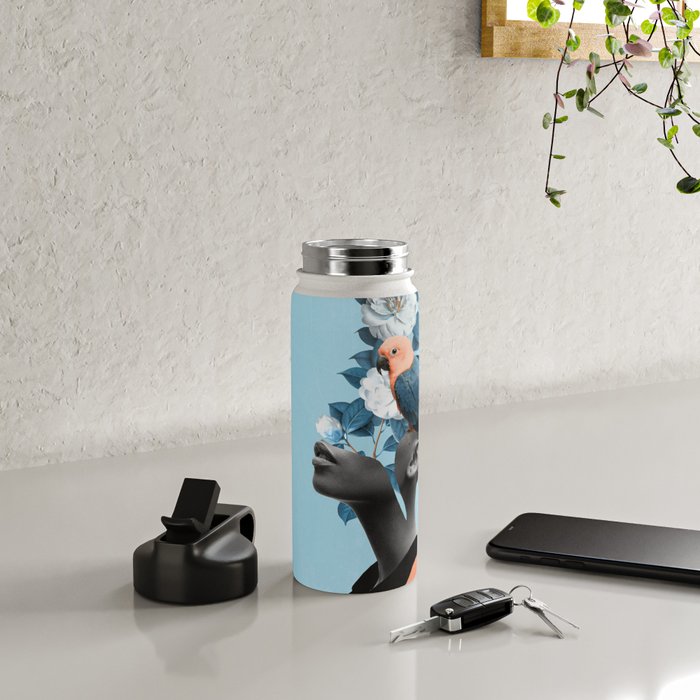 Girl with parrot Water Bottle Gallery Image 5
