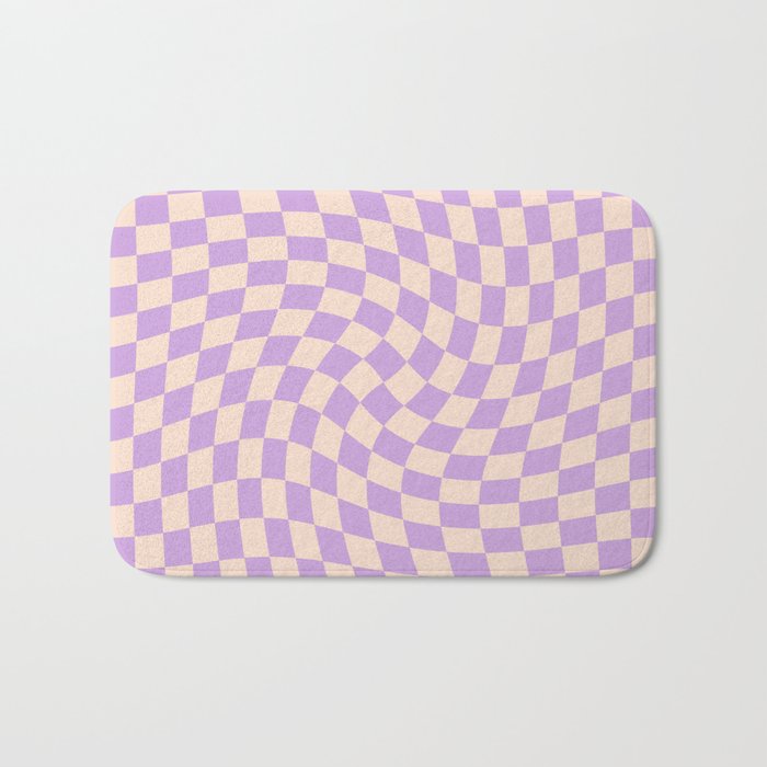 Check V - Lilac Twist â Checkerboard Print Bath Mat Gallery Image 1