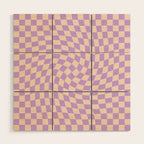Check V - Lilac Twist â Checkerboard Print Wood Wall Art Gallery Image 1