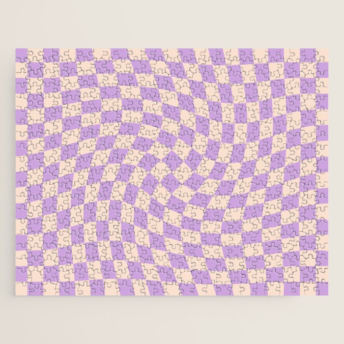 Check V - Lilac Twist â Checkerboard Print Jigsaw Puzzle Gallery Image 1