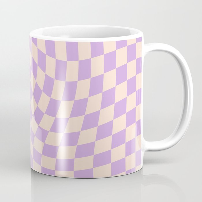 Check V - Lilac Twist â Checkerboard Print Coffee Mug Gallery Image 1