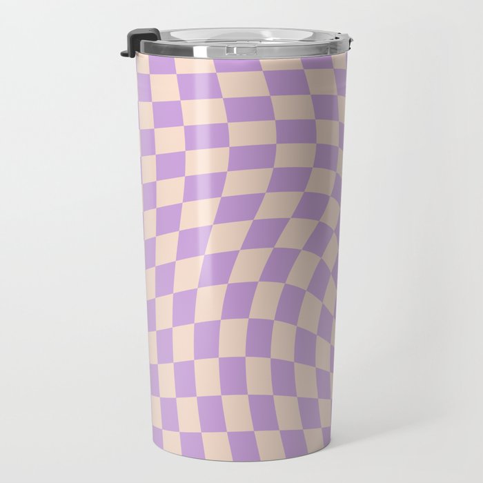 Check V - Lilac Twist â Checkerboard Print Travel Mug Gallery Image 3