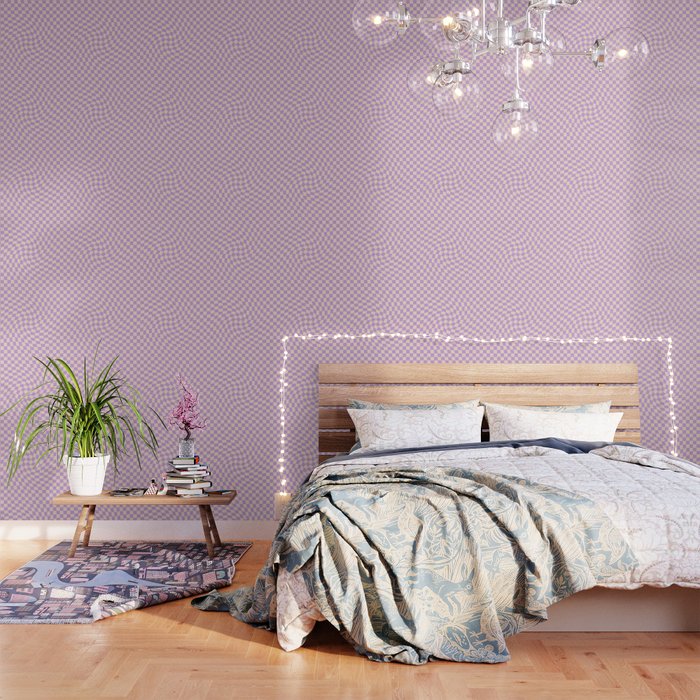 Check V - Lilac Twist â Checkerboard Print Wallpaper Gallery Image 3