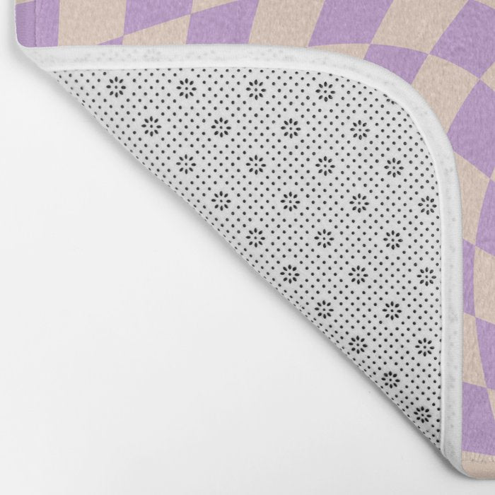 Check V - Lilac Twist â Checkerboard Print Bath Mat Gallery Image 2