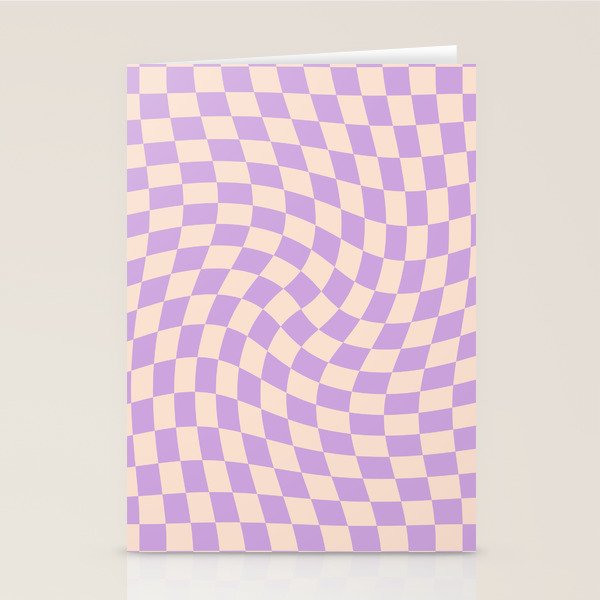 Check V - Lilac Twist â Checkerboard Print Stationery Card Gallery Image 2