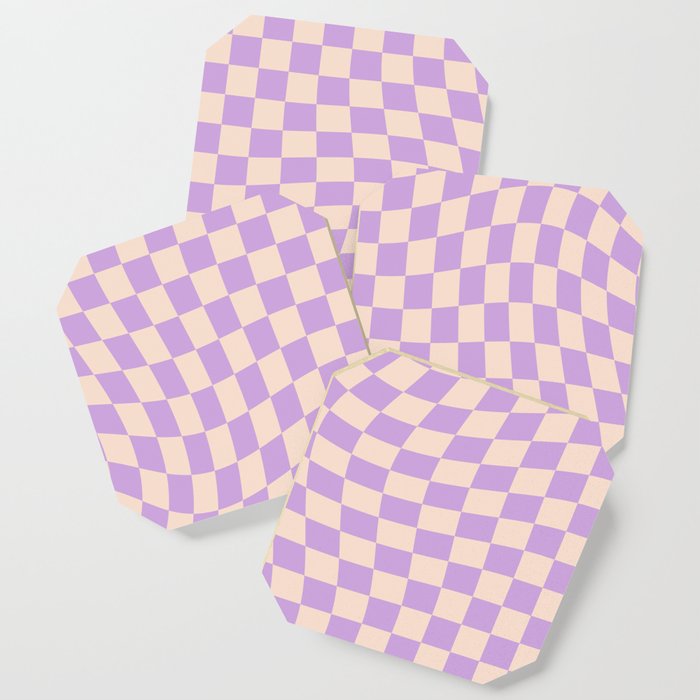 Check V - Lilac Twist â Checkerboard Print Coaster Gallery Image 1