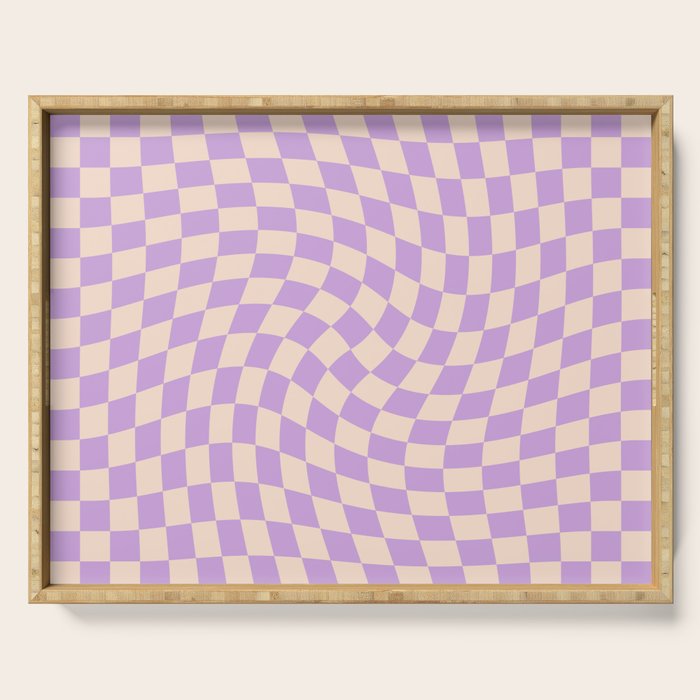 Check V - Lilac Twist â Checkerboard Print Serving Tray Gallery Image 1