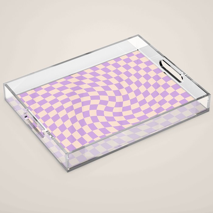 Check V - Lilac Twist â Checkerboard Print Acrylic Tray Gallery Image 1