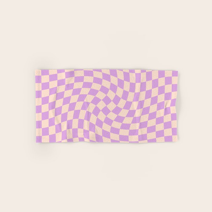 Check V - Lilac Twist â Checkerboard Print Bath Towel Gallery Image 1
