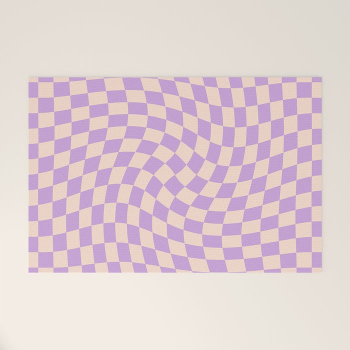 Check V - Lilac Twist â Checkerboard Print Welcome Mat Gallery Image 1