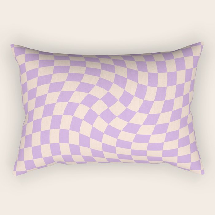 Check V - Lilac Twist â Checkerboard Print Rectangular Pillow Gallery Image 1