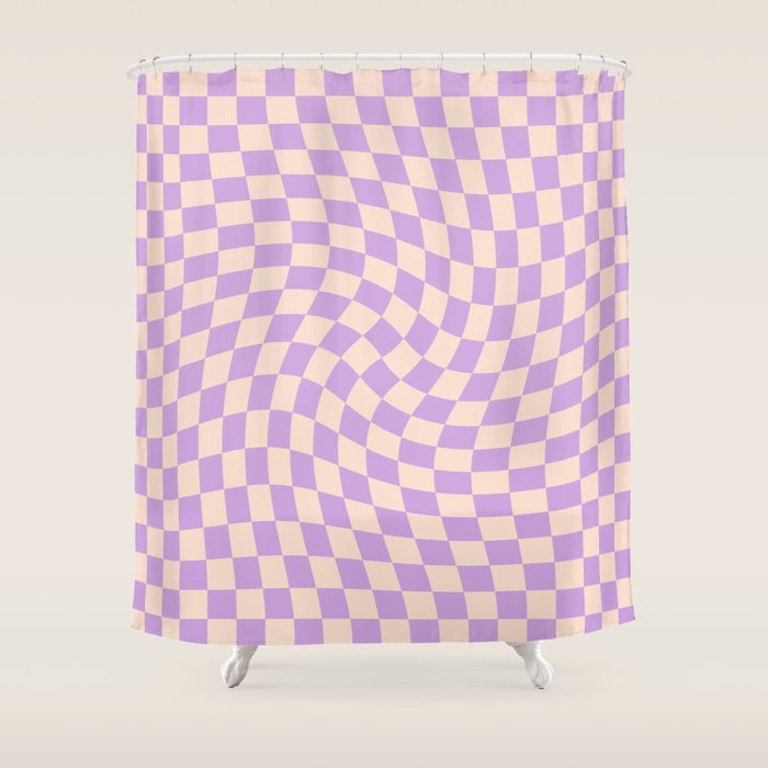 Check V - Lilac Twist â Checkerboard Print Shower Curtain Gallery Image 1