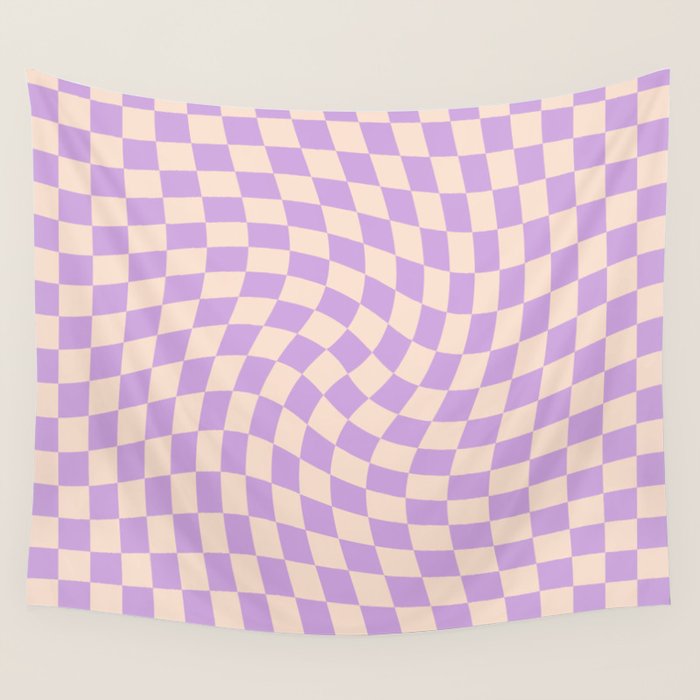 Check V - Lilac Twist â Checkerboard Print Wall Tapestry Gallery Image 4