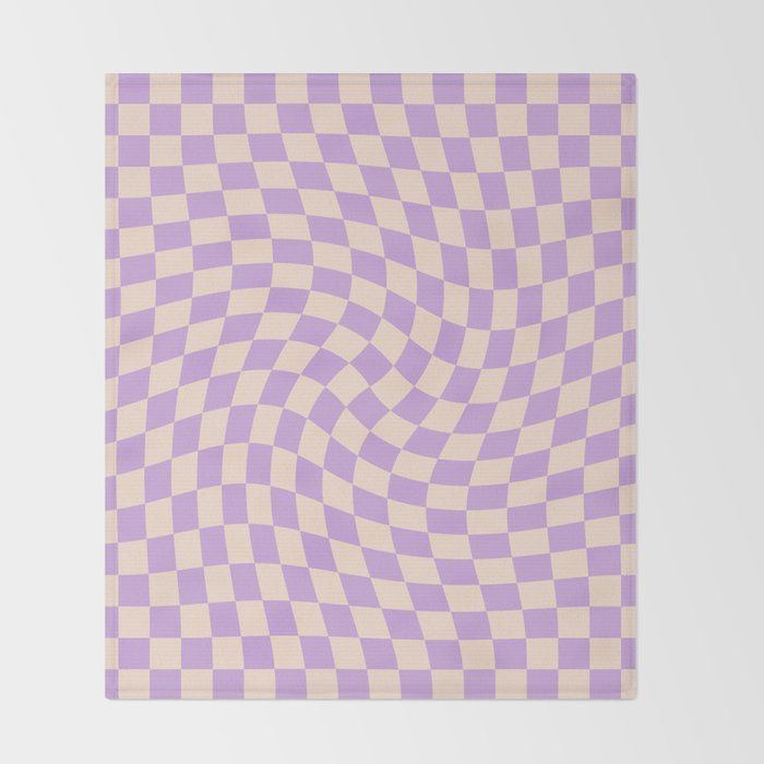 Check V - Lilac Twist â Checkerboard Print Throw Blanket Gallery Image 2