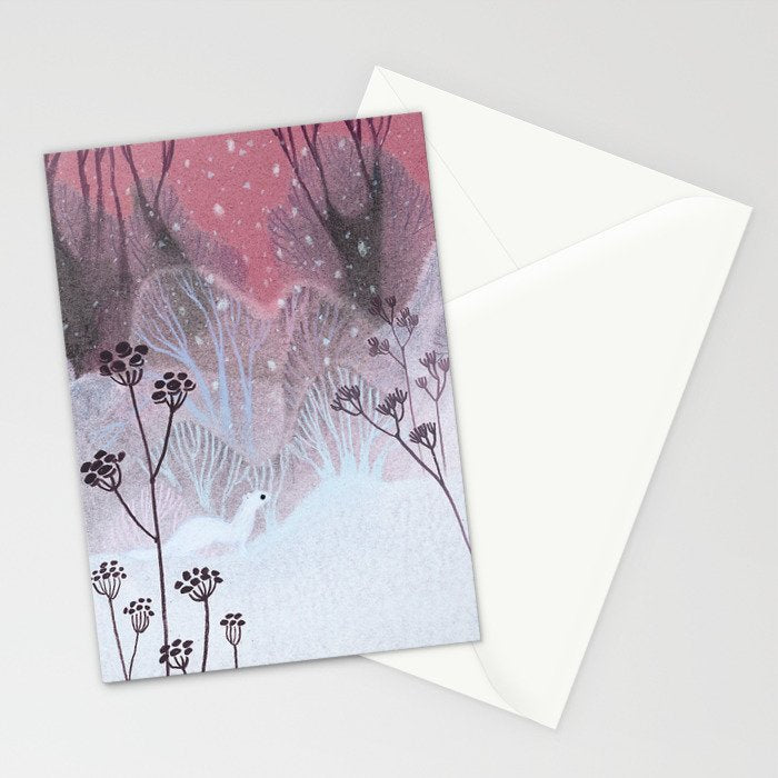 Snow Weasel Stationery Card Gallery Image 2