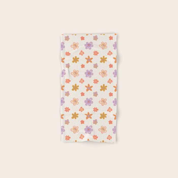 Vintage floral art pattern Bath Towel Gallery Image 1