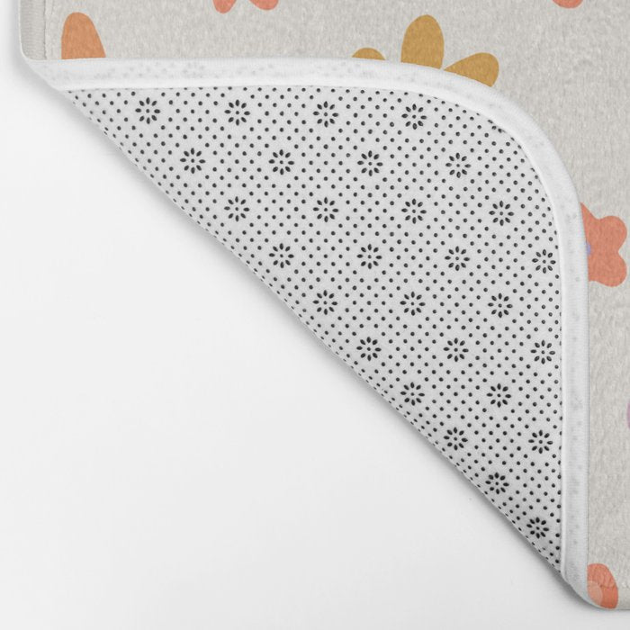 Vintage floral art pattern Bath Mat Gallery Image 2