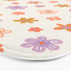 Vintage floral art pattern Bath Mat Gallery Image 3