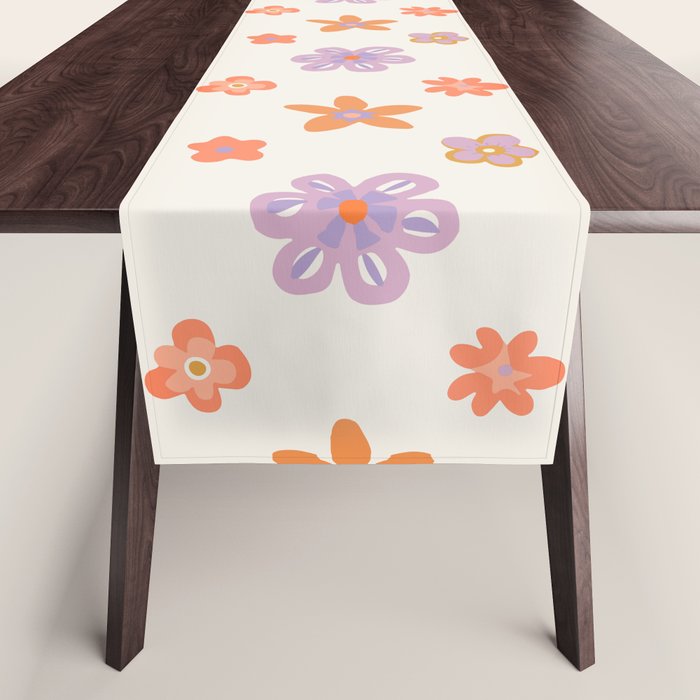 Vintage floral art pattern Table Runner Gallery Image 1