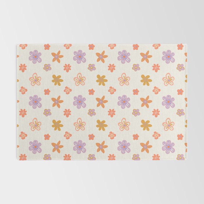 Vintage floral art pattern Rug Gallery Image 2