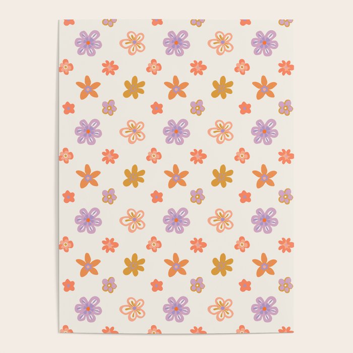 Vintage floral art pattern Poster Gallery Image 1
