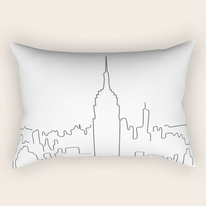 Minimal Line New York City Rectangular Pillow Gallery Image 2