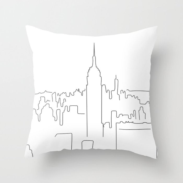 Minimal Line New York City Throw Pillow Gallery Image 6