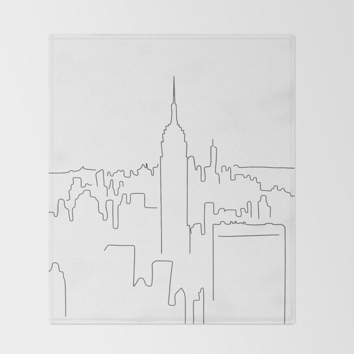 Minimal Line New York City Throw Blanket Gallery Image 2