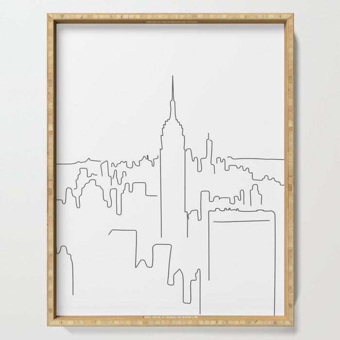 Minimal Line New York City Serving Tray Gallery Image 1