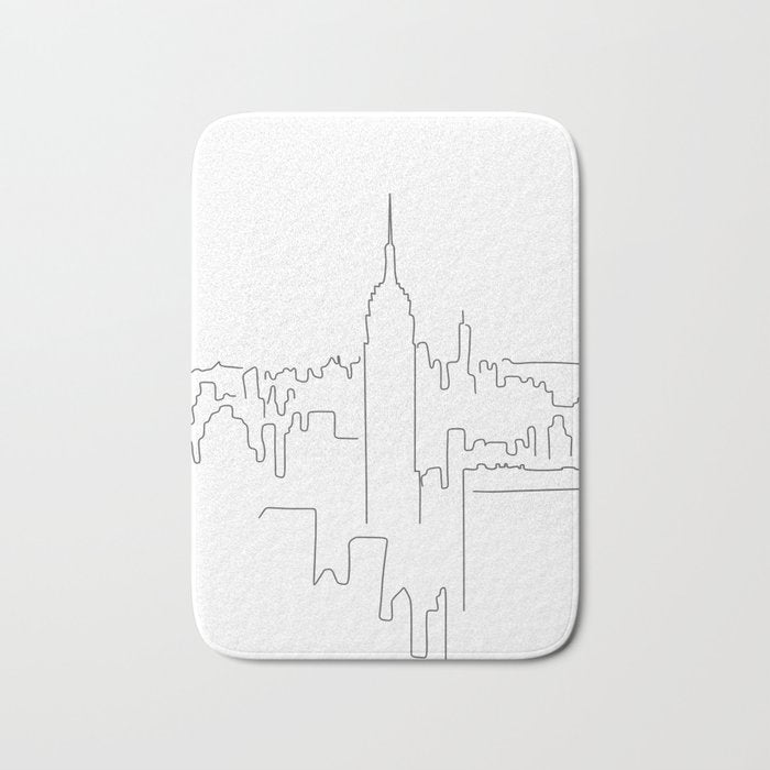 Minimal Line New York City Bath Mat Gallery Image 1