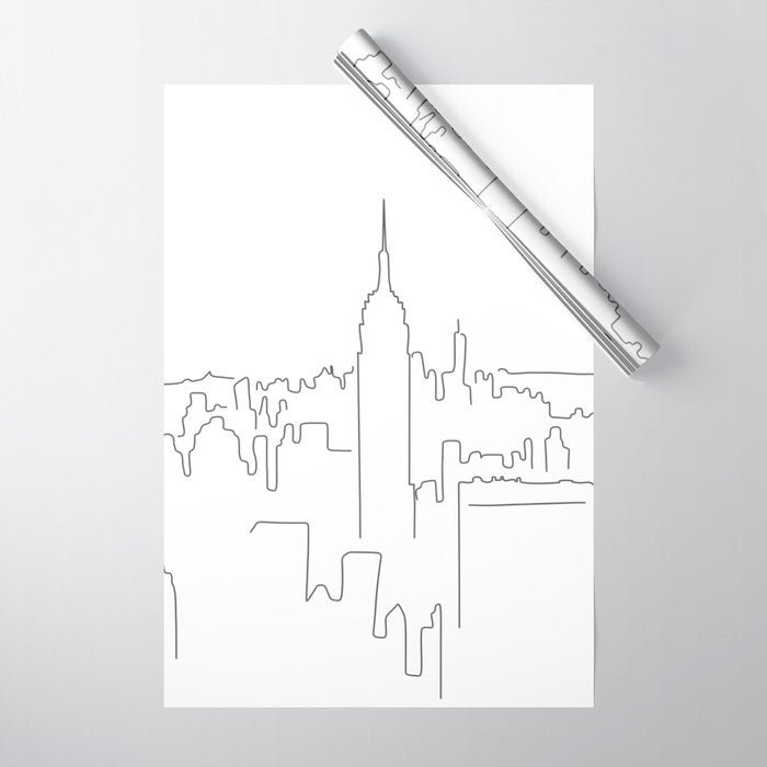 Minimal Line New York City Wrapping Paper – Society6