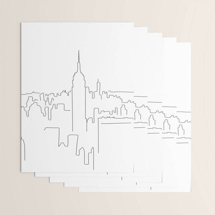 Minimal Line New York City Wrapping Paper Gallery Image 3