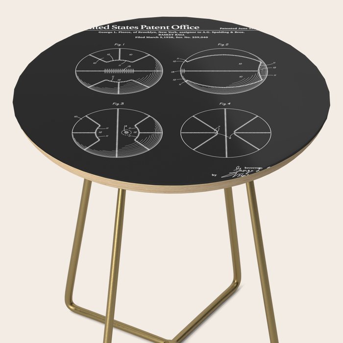 Basketball Patent - Black Side Table Gallery Image 2