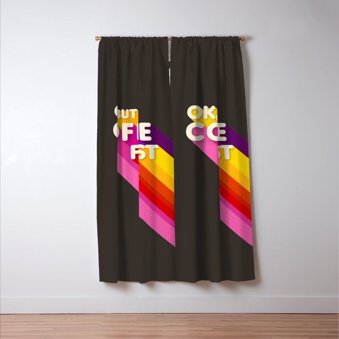 OK, but coffee first - retro typography Window Curtain Gallery Image 3